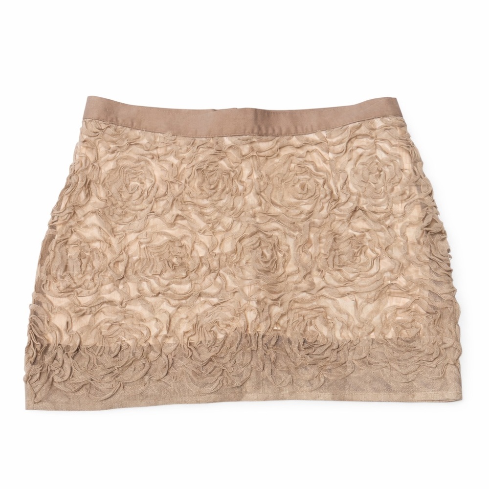 Opening Ceremony Beige Textured Mini Skirt